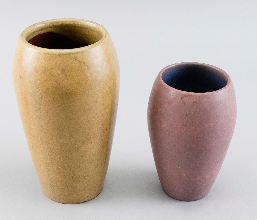 Appraisal: TWO MARBLEHEAD POTTERY VASES EARLY TH CENTURY HEIGHTS AND TWO