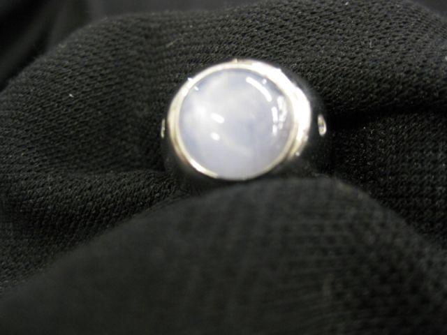 Appraisal: Blue Star Sapphire Ring carat cabochon gem with diamond on