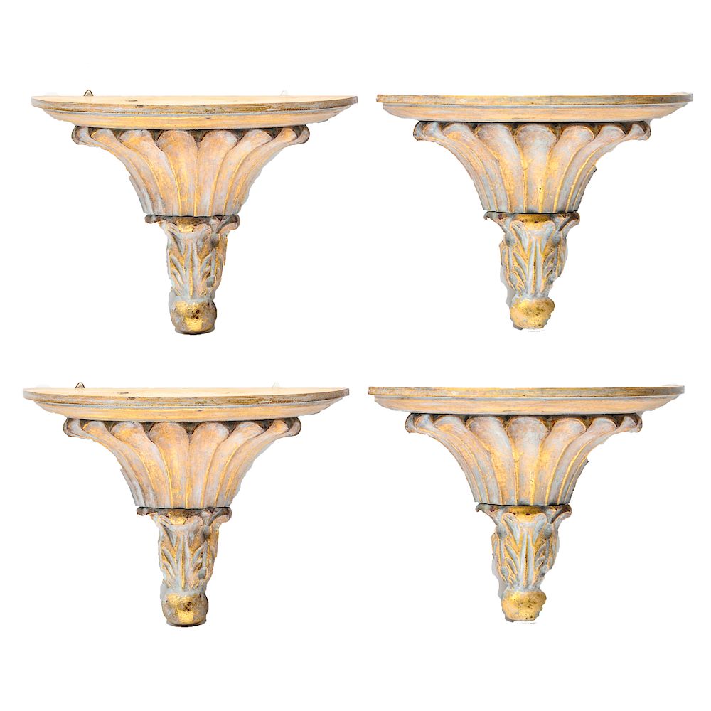 Appraisal: Italian Neoclassical Style Wall Sconces Four Neoclassical style Italian gilt