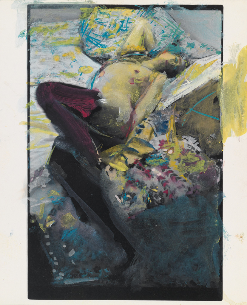 Appraisal: SAUL LEITER - Nude study Unique silver print hand-colored in