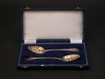 Appraisal: George III Berry Spoons C Sterling silver berry spoons made