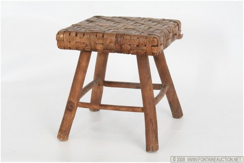 Appraisal: 'S OLD HICKORY CHAIR CO CRICKET STOOL W x H