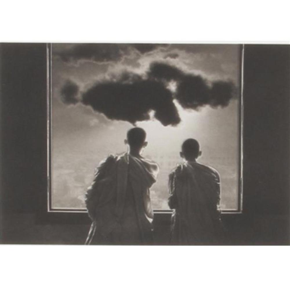 Appraisal: DAN BURKHOLDER AMERICAN TH CENTURY MONKS AT WINDOW WITH CLOUD