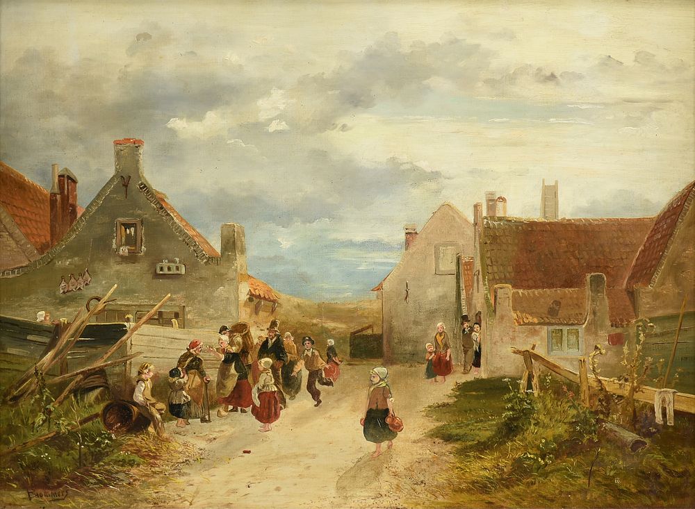 Appraisal: BERNARD JOHANNES BLOMMERS Dutch - A HAGUE SCHOOL PAINTING Bustling