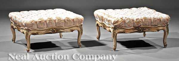 Appraisal: A Pair of Louis XV-Style Carved and Cr me Peinte