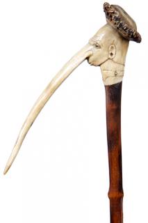 Appraisal: Anti-Semitic Stag Cane- Early th Century- These canes were carved