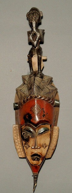 Appraisal: West African guru mask with polychrome decoration h