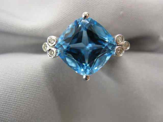 Appraisal: Blue Topaz Diamond Ring rich London blue carat gem with