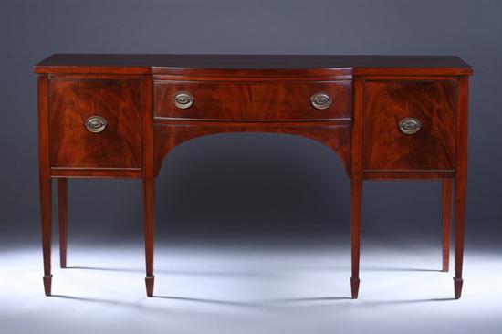 Appraisal: FEDERAL STYLE MAHOGANY SIDEBOARD th century with brass bail-pull hardware