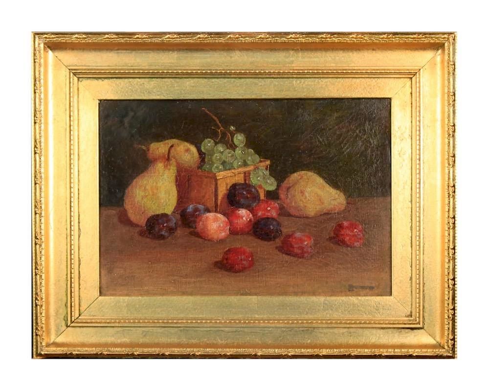 Appraisal: thc American School- Still Life with Fruit ca Oil on