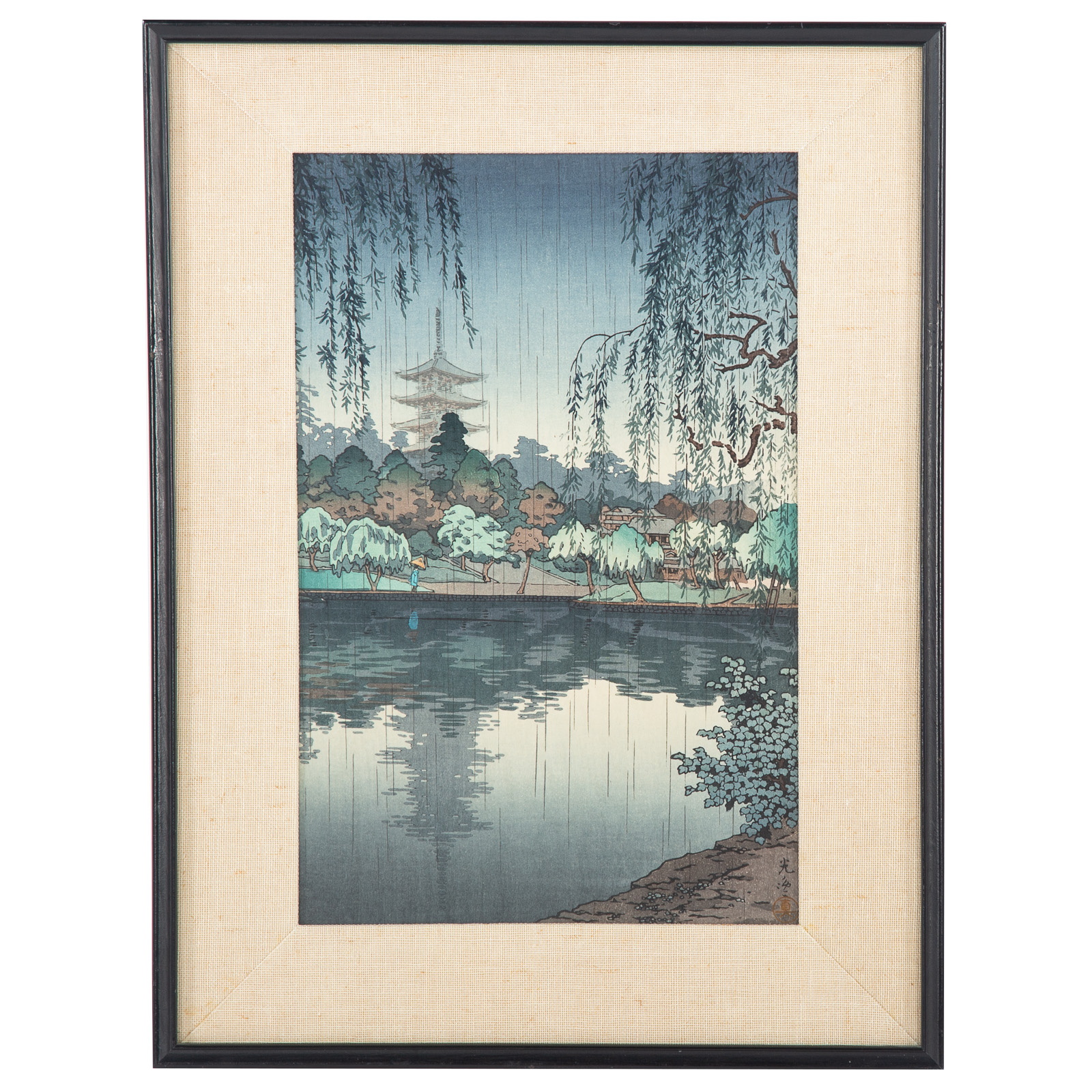 Appraisal: TSUCHIYA KOITSU KOFUKUJI TEMPLE AT NARA COLOR WOODBLOCK Japanese -