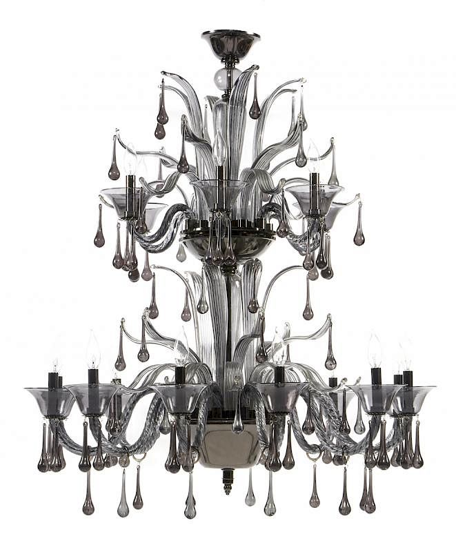 Appraisal: Grand Venetian glass chandelier lights t Grand Venetian glass chandelier