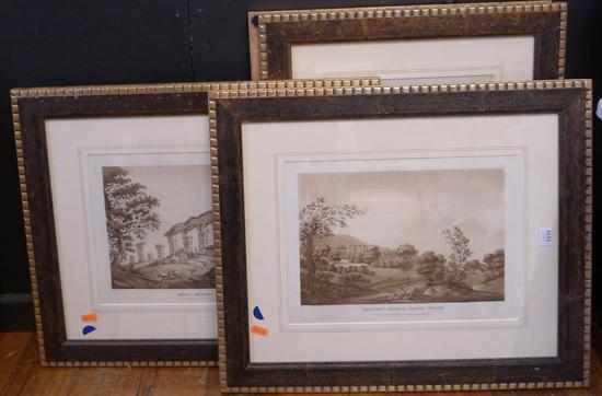 Appraisal: SET OF FOUR FRAMED AQUATINTS OF FRENCH AND SWISS SCENES