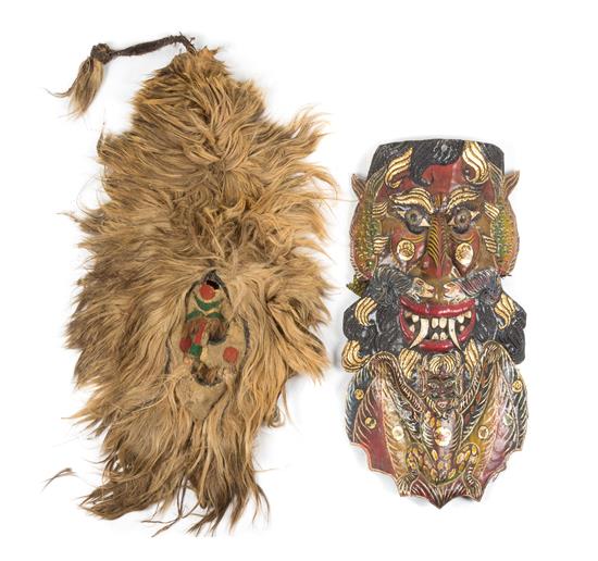 Appraisal: Sale Lot Two Ethnographic Masks each with polychrome decoration Height