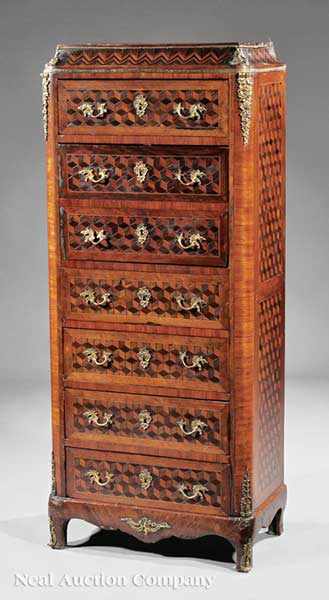 Appraisal: A Napoleon III Kingwood Parquetry and Bronze-Mounted S cr taire