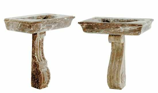 Appraisal: French marble wash basins th century two of similar design