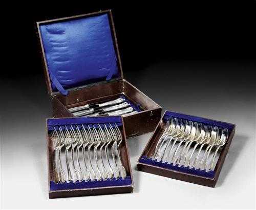 Appraisal: SET OF CUTLERY Paris - With maker's mark Spade-shaped handles