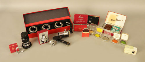 Appraisal: Group of Leica Leitz camera accessories to include Auxiliary Reproduction