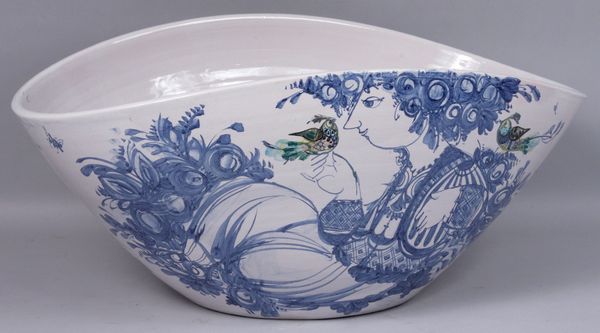 Appraisal: Bjorn Wiinblad Danish - monumental ceramic bowl h x w