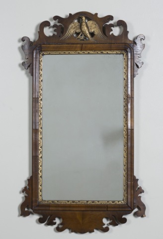 Appraisal: Chippendale Style Mirror with Eagle Some loss and cracking to