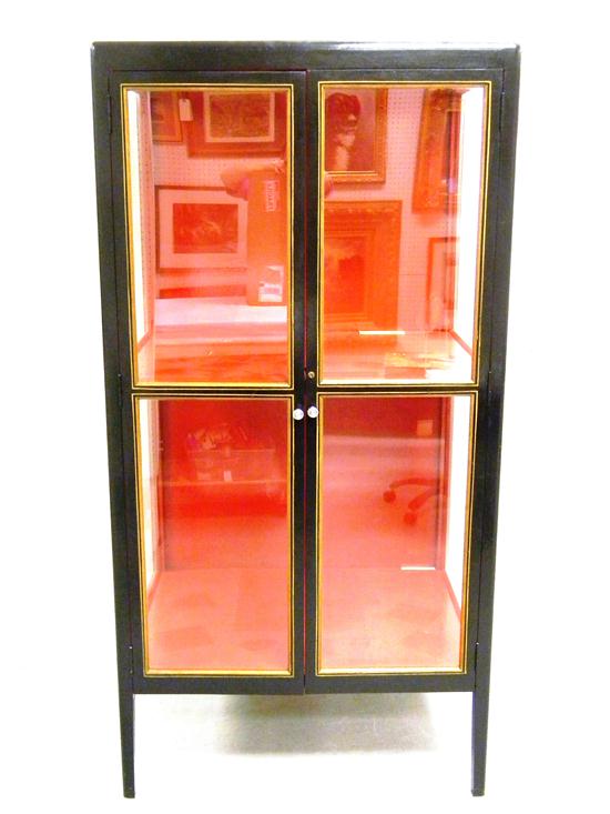 Appraisal: Display cabinet th C with glazed doors and sides black