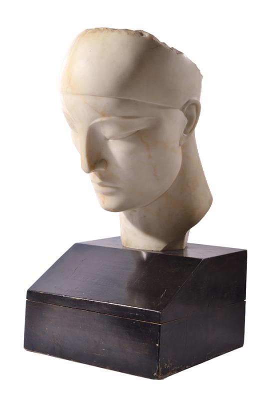 Appraisal: BORIS LOVET-LORSKI LITHUANIAN AMERICAN - God Unknown Carrara marble ebonised