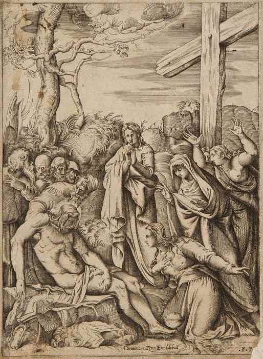 Appraisal: Domenico Zenoi fl - The Lamentation etching after Battista Franco