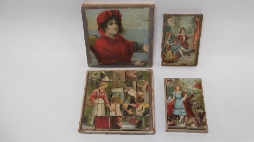 Appraisal: A box of twenty-four puzzle bricks in original box with