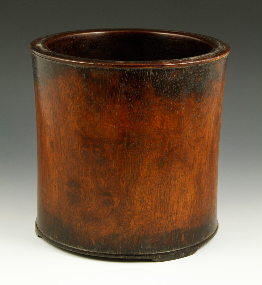 Appraisal: - Chinese Huanghuali Wood Brush Pot Huanghuali wood brush pot