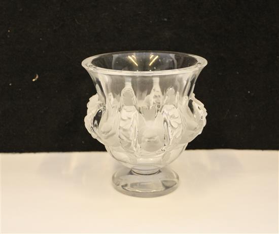 Appraisal: Sale Lot A Lalique Molded and Frosted Glass Vase Dampierre