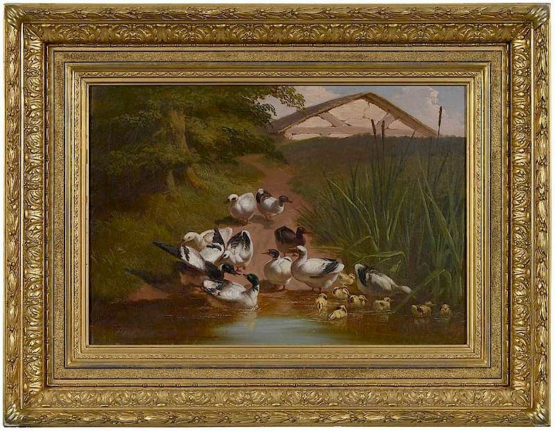 Appraisal: Thomas J Hill American th century Ducks and Ducklings by