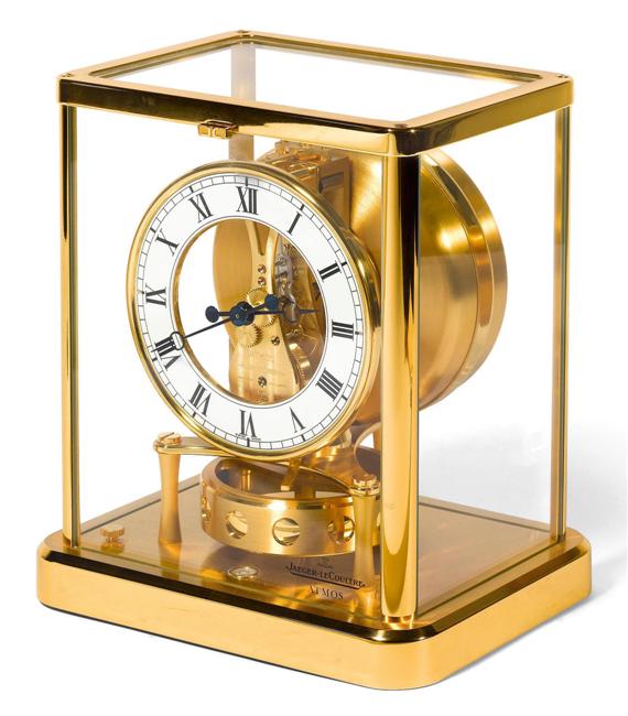 Appraisal: JEAGER-LECOULTRE ATMOS CLOCK circa Gilded metal with white lacquered face