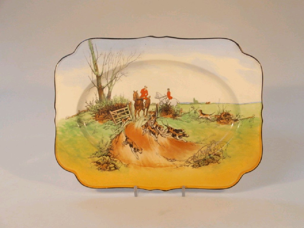 Appraisal: A Crown Ducal serving plate painted and printed with a