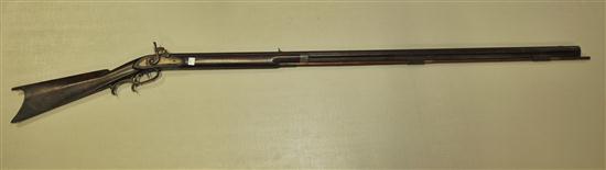 Appraisal: PERCUSSION RIFLE Half stock in caliber '' octagonal barrel has