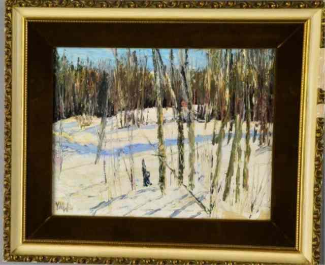 Appraisal: SIGNED Y H WILLIAMSON OIL ON BOARDPlein air winter forest