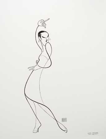 Appraisal: AL HIRSCHFELD Tango Argentino Naanim Timoyoko Pen and ink on