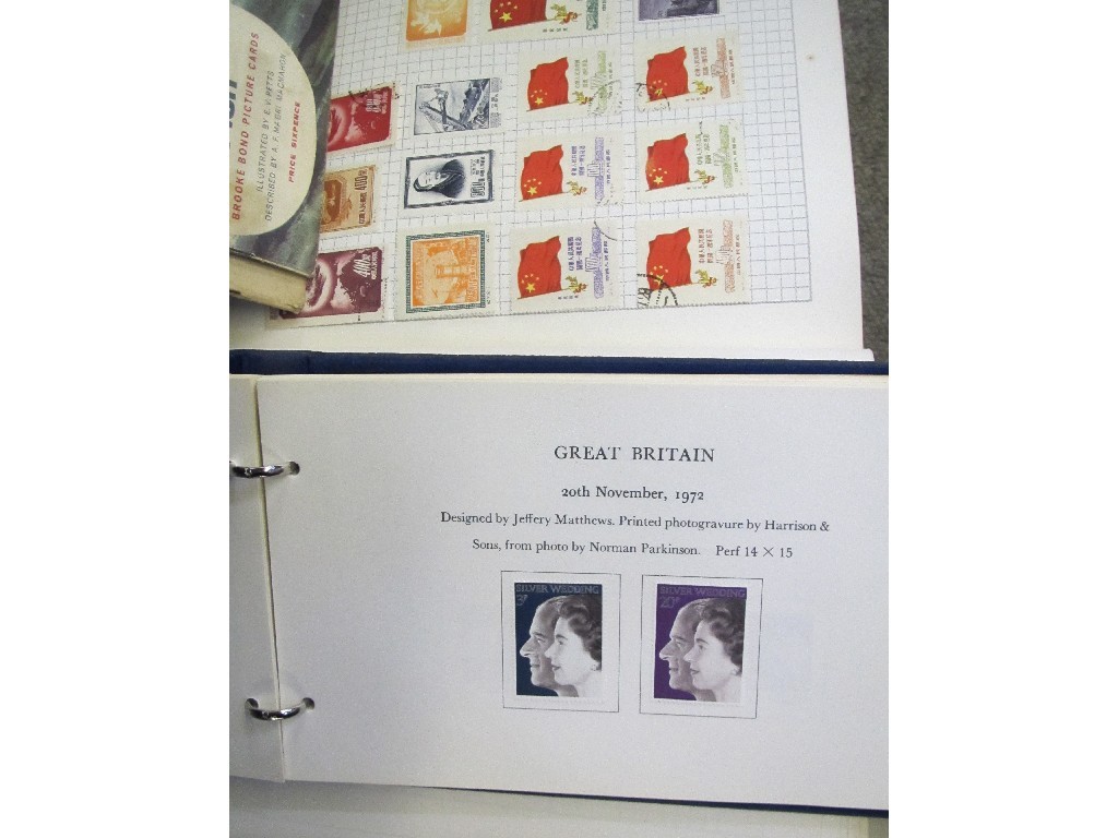 Appraisal: Lot comprising two albums of stamps and albums of cigarette