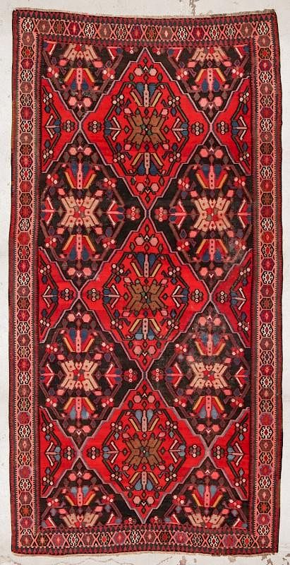 Appraisal: Large Antique Caucasian Kilim ' '' x ' '' Large