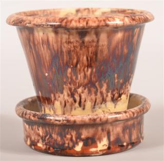 Appraisal: John Bell Mottle Glazed Redware Planter John Bell Waynesboro PA