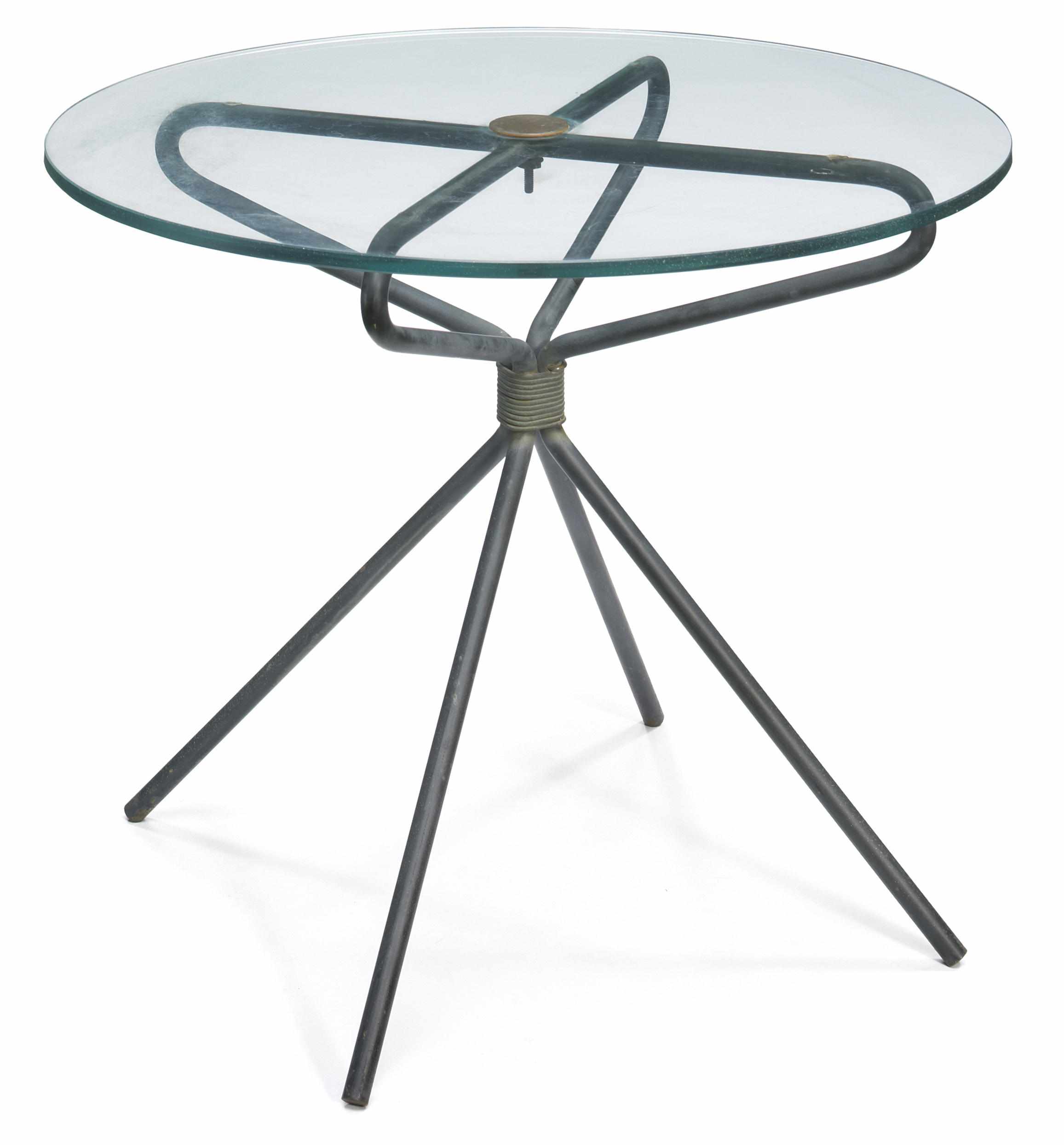 Appraisal: A William Haines wrought iron and glass side table circa