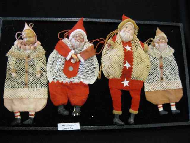 Appraisal: Antique Figural Candy Containers santas child bag style celluloid faces