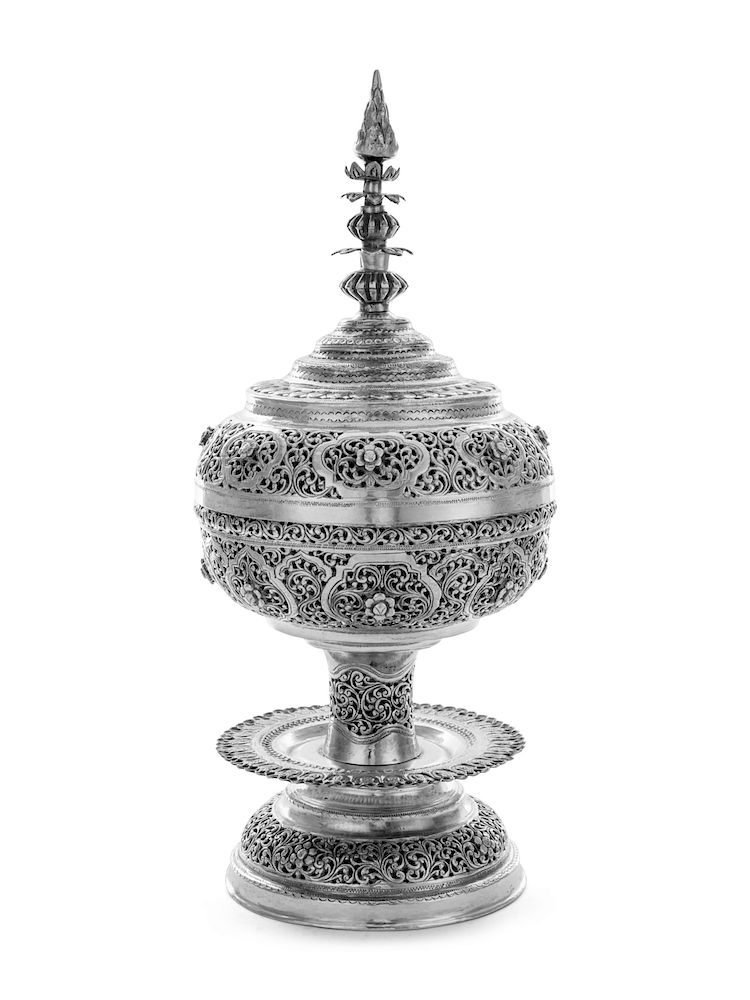 Appraisal: A Thai Silver Incense Burner A Thai Silver Incense Burner