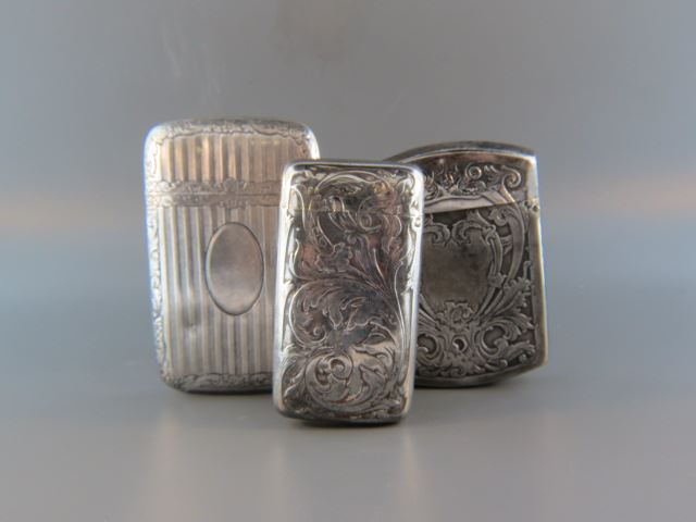 Appraisal: Sterling Silver Match Safes by R Blackington Nouveau and deco