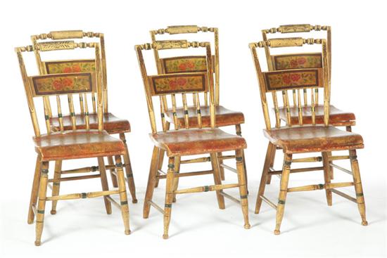 Appraisal: SET OF SIX DECORATED OR ''FANCY'' CHAIRS American - mixed