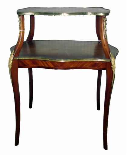 Appraisal: Louis XVI style mahogany gilt metal mounted and inlaid etagere