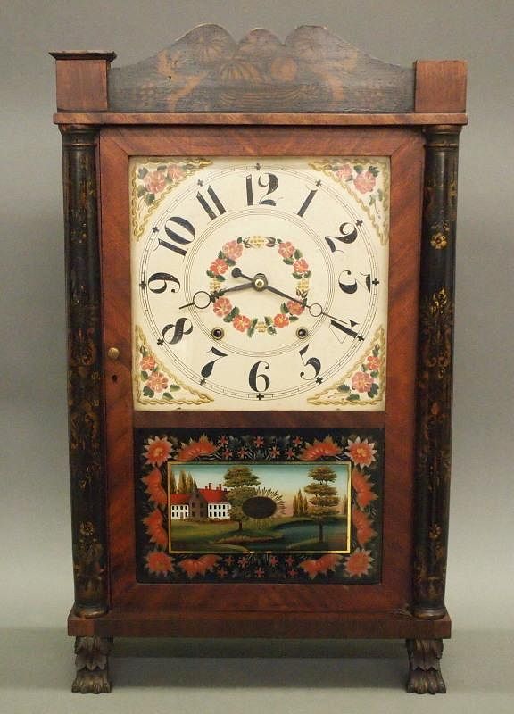 Appraisal: Samuel Terry Federal clock A circa Federal shelf clock by