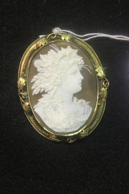 Appraisal: A VICTORIAN CAMEO of oval form showing the head of