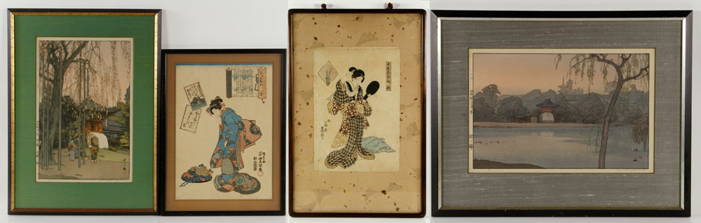 Appraisal: - Japanese Woodblock Prints Lot of four Japanese woodblock prints