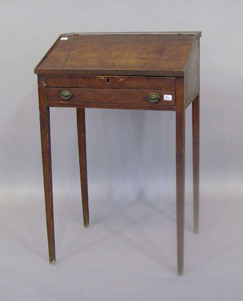 Appraisal: Cherry schoolmaster's desk th c h w