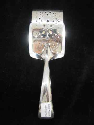 Appraisal: Tiffany Sterling Silver Asparagus Tongs elaborate pierced ends ''Queen Anne''